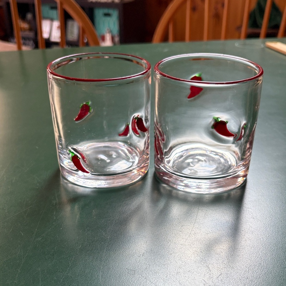 Chili Pepper Glass Tumbler Set
